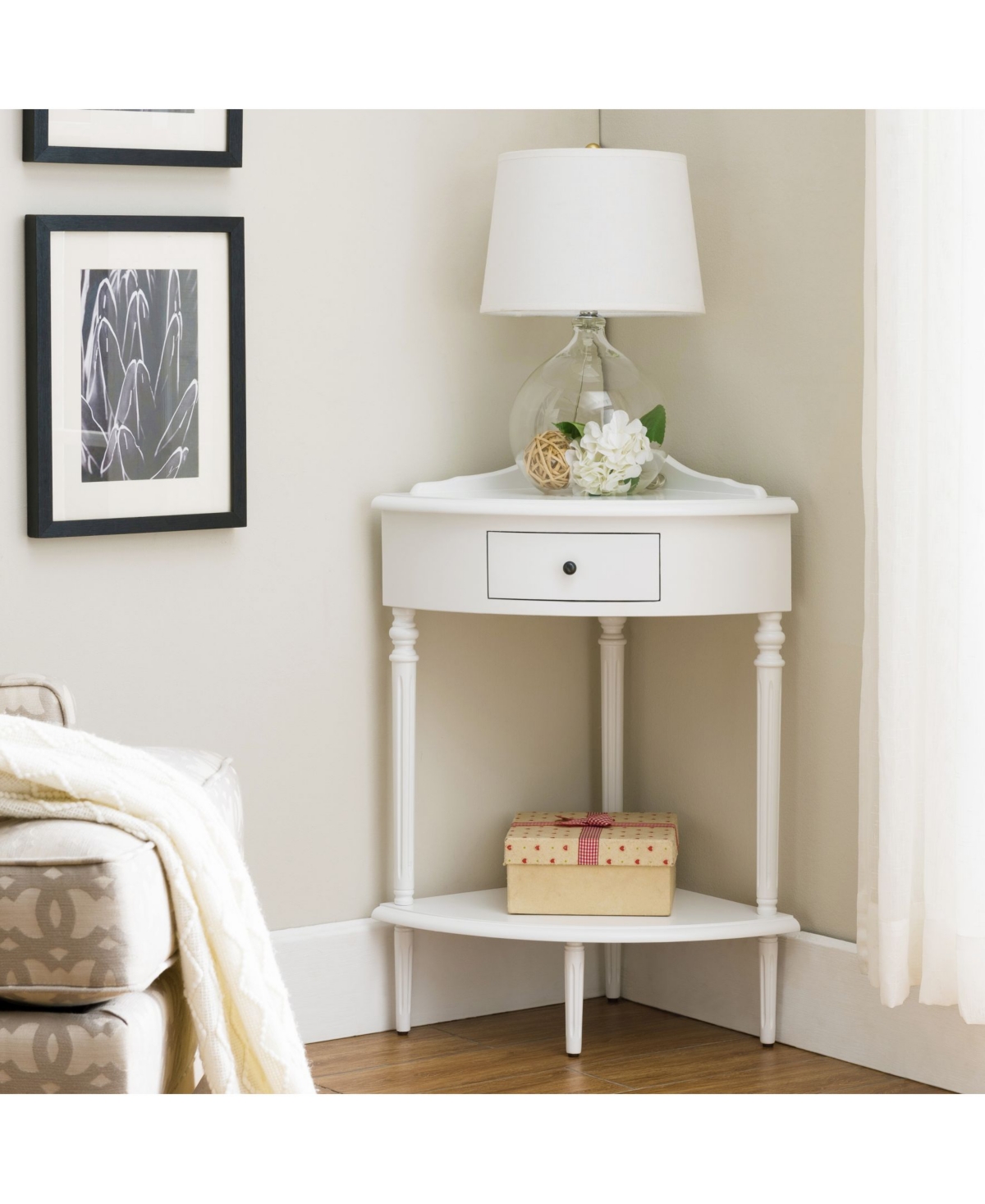 Leick Home Favorite Finds Corner Stand Table with Storage