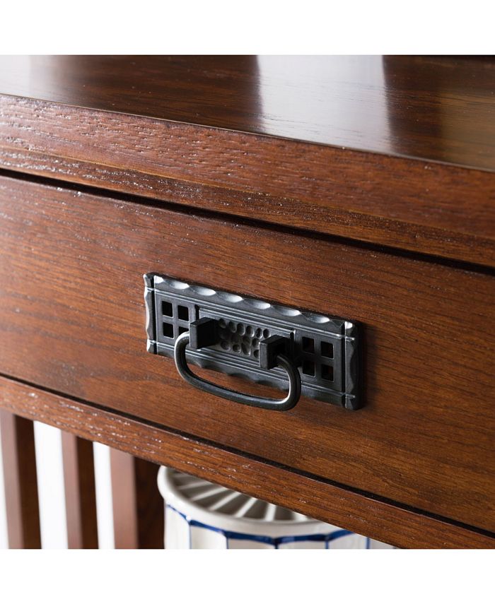 Leick Home Mission Oak Slatted Mantel Height 3Shelf Bookcase with