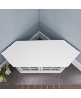 Riley Holliday Cottage White 56" Corner TV Console with Bookcase/Display