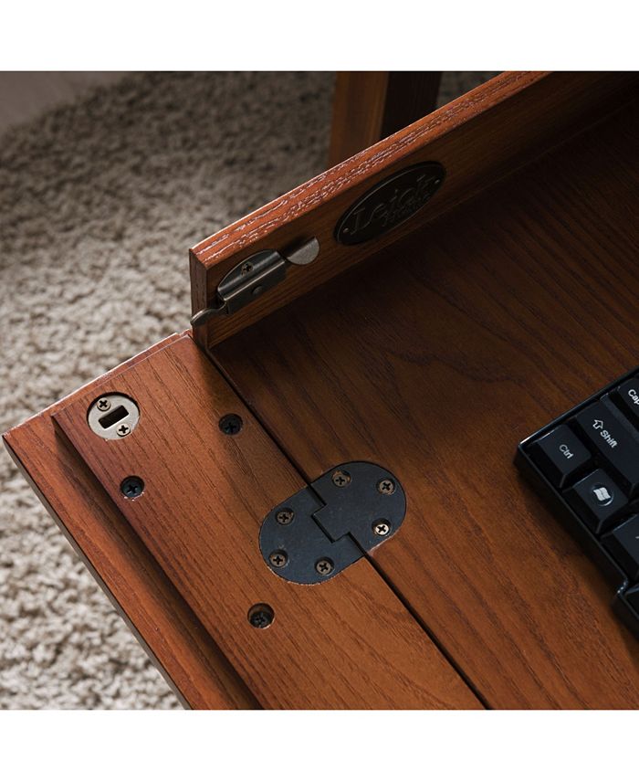 Leick Home Rustic Oak and Slate Laptop Desk with Center Drawer Macy's