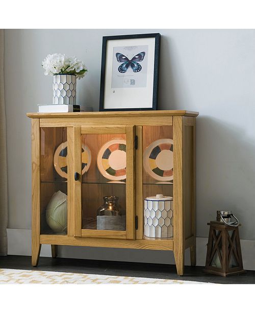 Leick Home Favorite Finds Natural Oak Entryway Curio Cabinet With