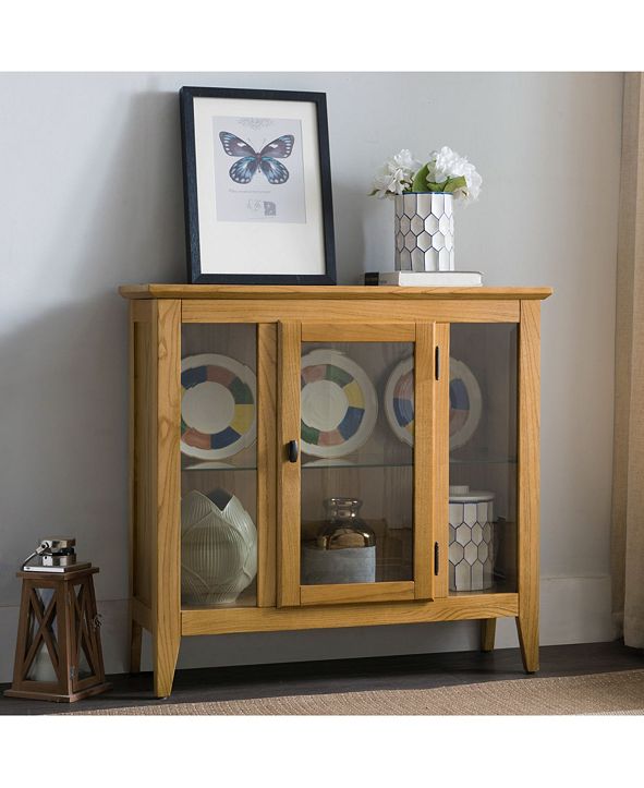 Leick Home Favorite Finds Natural Oak Entryway Curio with Interior Light & Reviews