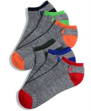 image of Polo Ralph Lauren Men-s Socks, Athletic Liner 6 Pack