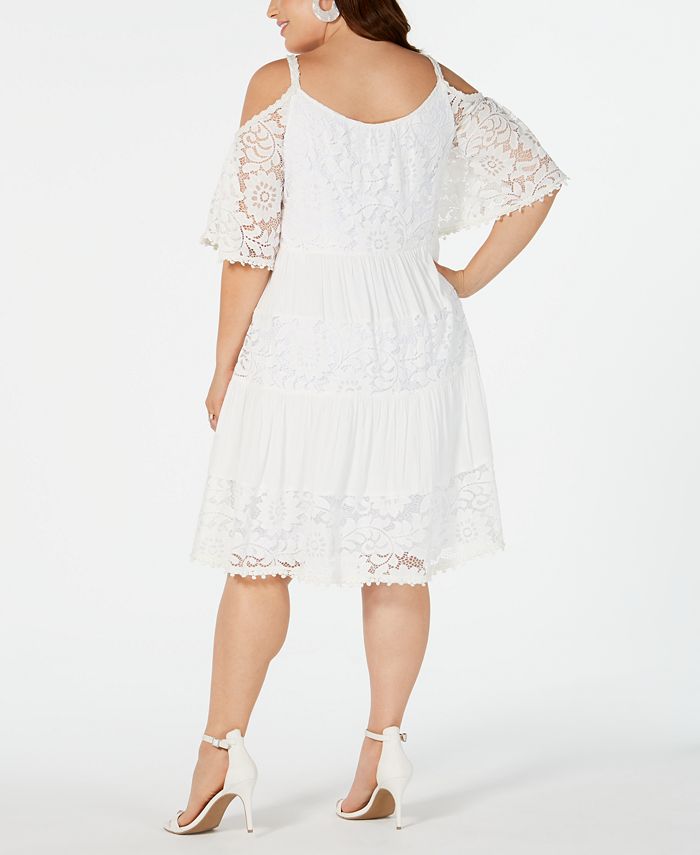 Robbie Bee Women's Plus Bell Sleeve Lace Dress Red Size 1X