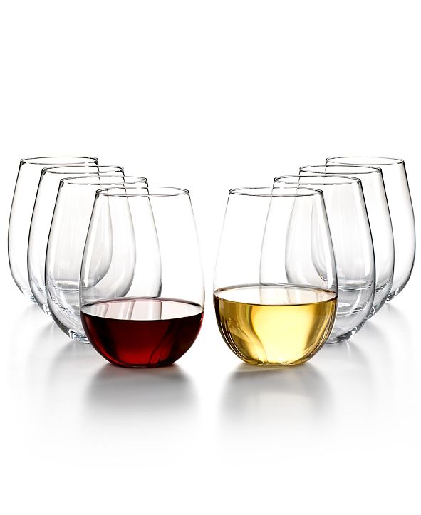 The Cellar Premium Glassware, Stemless Wine Glasses, Set of 8, Created