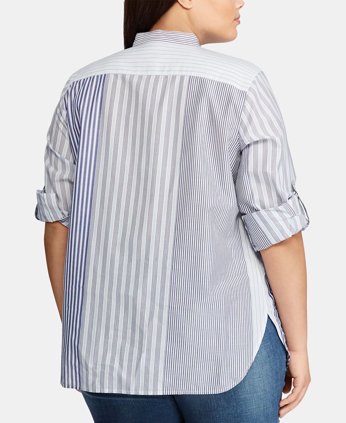 Lauren Ralph Lauren Plus Size Striped Shirt - Macy's