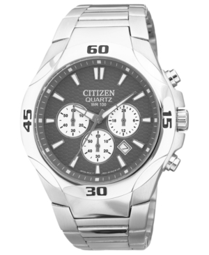 Citizen Men's Chronograph Quartz Stainless Steel Bracelet Watch 42mm AN8020-51H