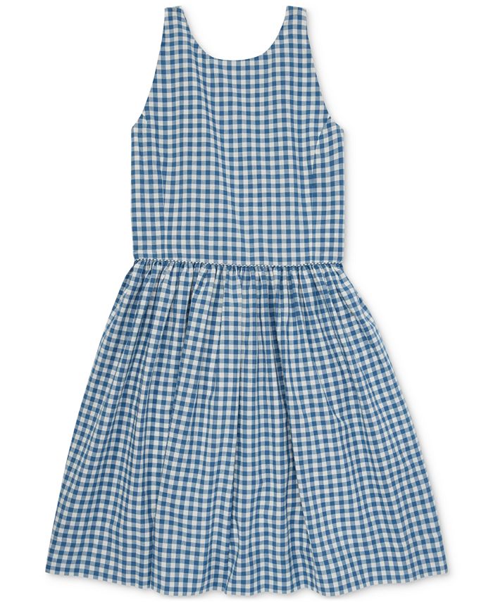 Polo Ralph Lauren Big Girls Gingham Cotton Dress - Macy's