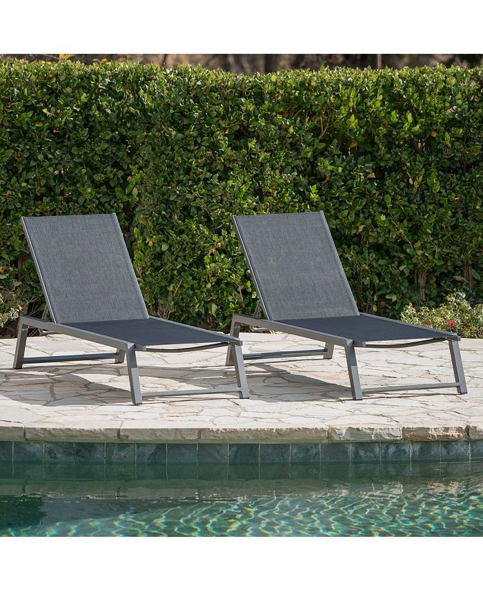 Noble House - Myers Outdoor Chaise Lounge, Quick Ship (Set of 2)