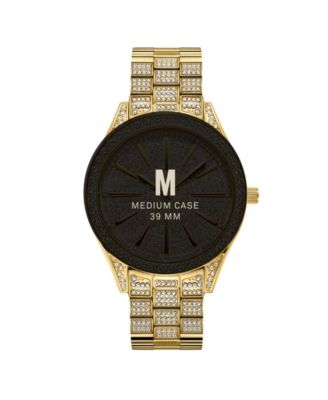 Women's Cristal Diamond (1/8 ct.t.w.) 18k Gold Plated Stainless Steel Watch