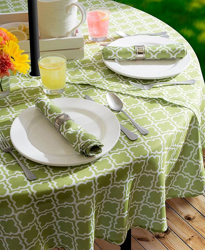 Design Imports Outdoor Table cloth with Zipper 52" Round Macy's