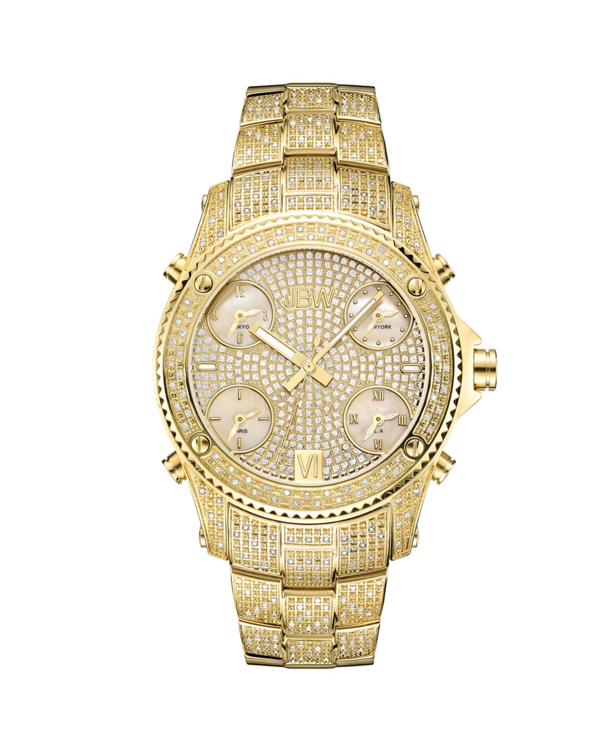 Men's Jet Setter Diamond (2 ct.t.w.) 18k Gold Plated Stainless Steel Watch - Gold