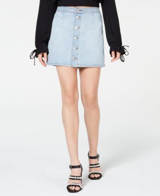 Tinseltown - Juniors' Button-Front Mini Skirt