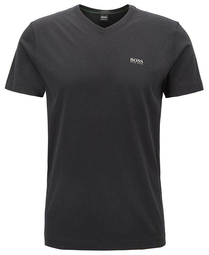 Hugo Boss BOSS Men's Teevn Regular-Fit V-Neck Cotton T-Shirt - Macy's