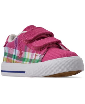 Polo Ralph Lauren Toddler Girls Eastern Ii Ez Plaid Stay-Put Casual Sneakers from Finish Line