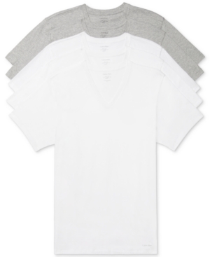 Calvin Klein Men's 5-Pk Cotton Classics V-Neck Undershirts Created for Macy's