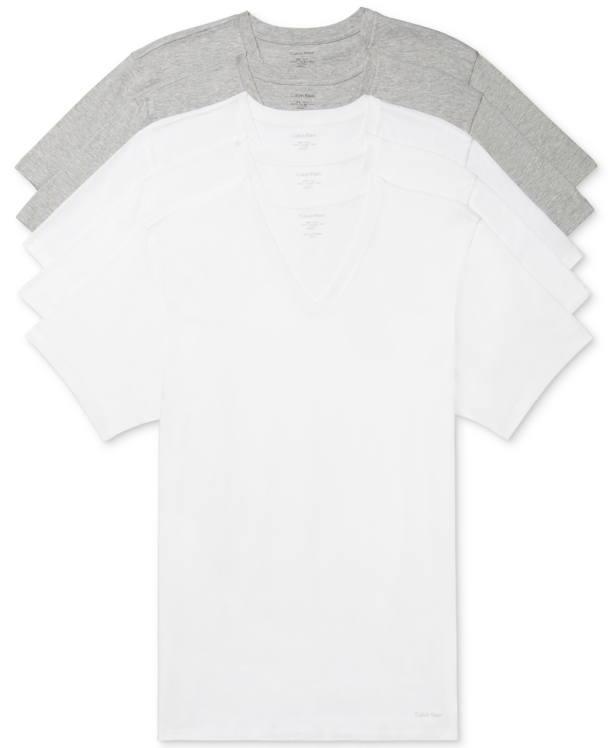 Calvin Klein Men's 5-Pk. Cotton Classics V-Neck Undershirts, Created for  Macy's & Reviews - Underwear & Socks - Men - Macy's