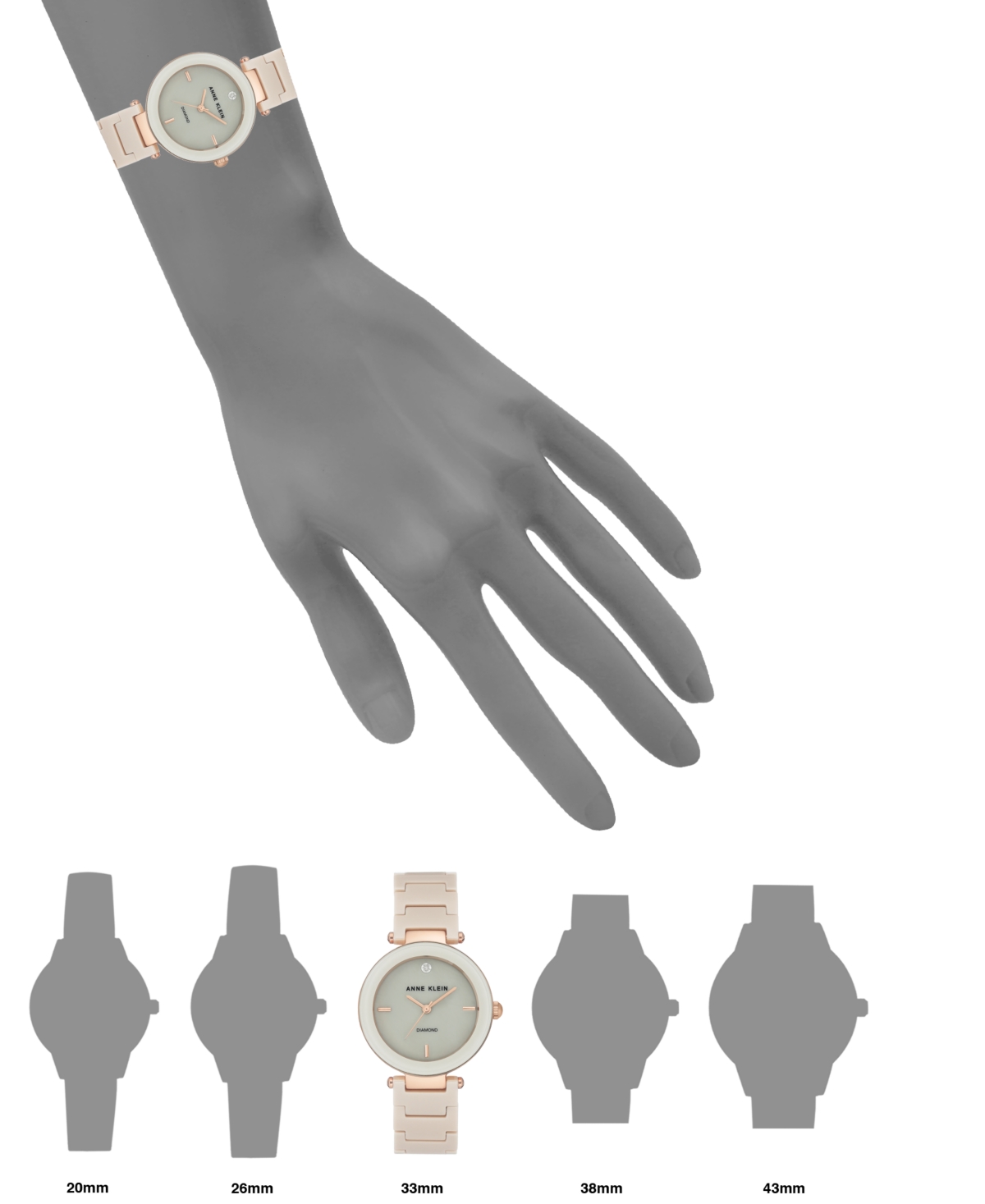 Anne Klein Genuine Mother Of Pearl Dial With A Genuine Diamond Watch In Rosegt