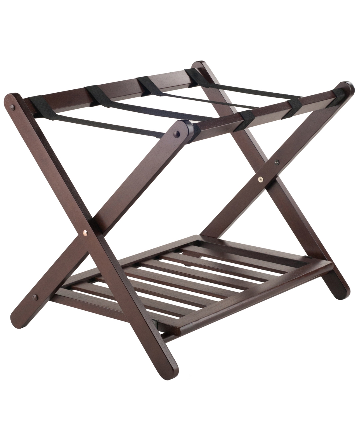 Remy Luggage Rack with Shelf In Cappuccino
