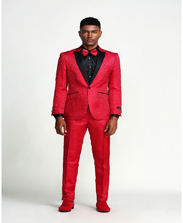 Men's Blue Satin Slim Fit Tazzio 3 Piece Suit with Double Breasted Vest and Peak Lapel Jacket