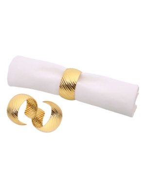 Classic Touch Set of 6 Gold Napkin Rings