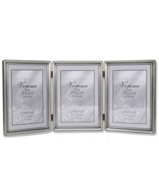 Lawrence Frames Antique Pewter Hinged Triple Picture Frame - Bead ...