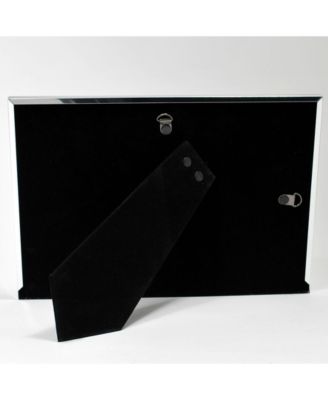 Brushed Silver Metal and Shiny Metal Two Tone Hinged Double Opening Panel - 5" x 7"