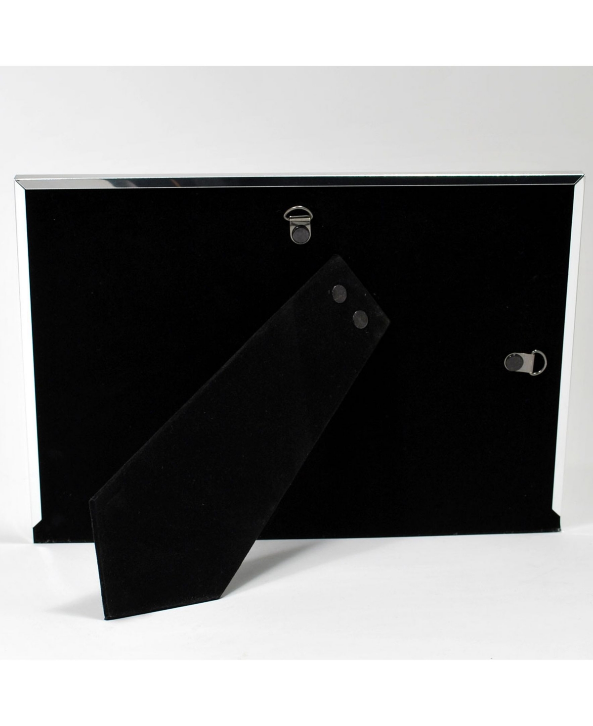 Lawrence Frames Brushed Silver Metal and Shiny Metal Two Tone Hinged Double Opening Panel - 5" x 7"