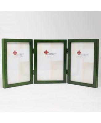 Lawrence Frames Hinged Triple Green Wood Picture Frame - Gallery ...