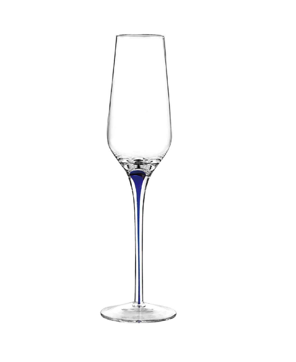 Qualia Glass Tempest Flutes, Set Of 4 In Clear,blue