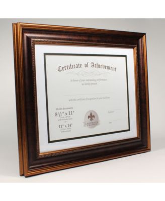 Dual Use Bronze Beaded Document Frame - 11" x 14"