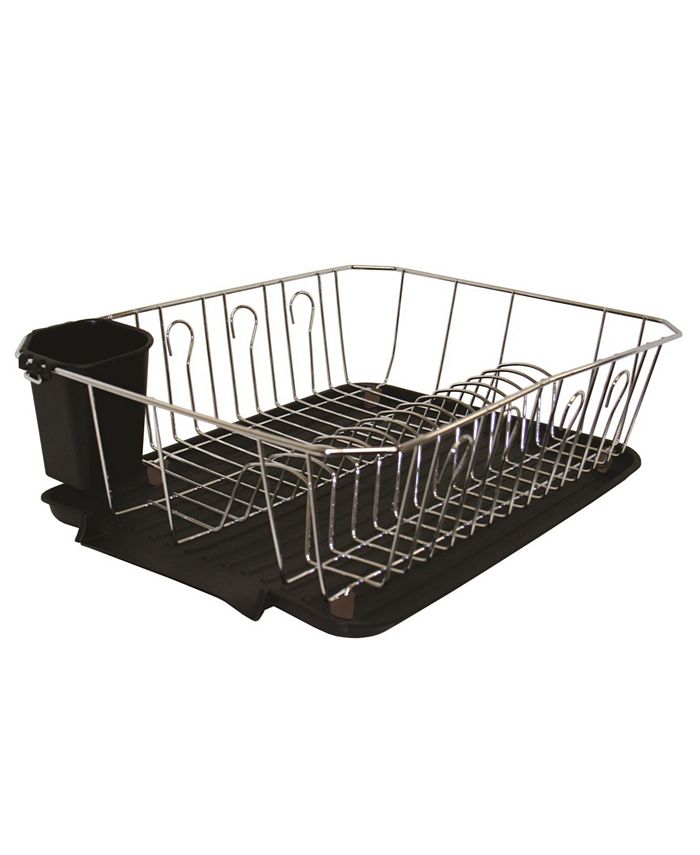Kitchen Details Chrome 3 Piece Set Dish Rack & Reviews Cleaning