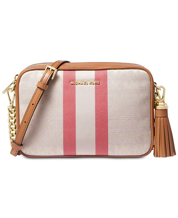 Michael Kors Signature Striped Medium Camera Bag & Reviews - Handbags & Accessories - Macy&#39;s