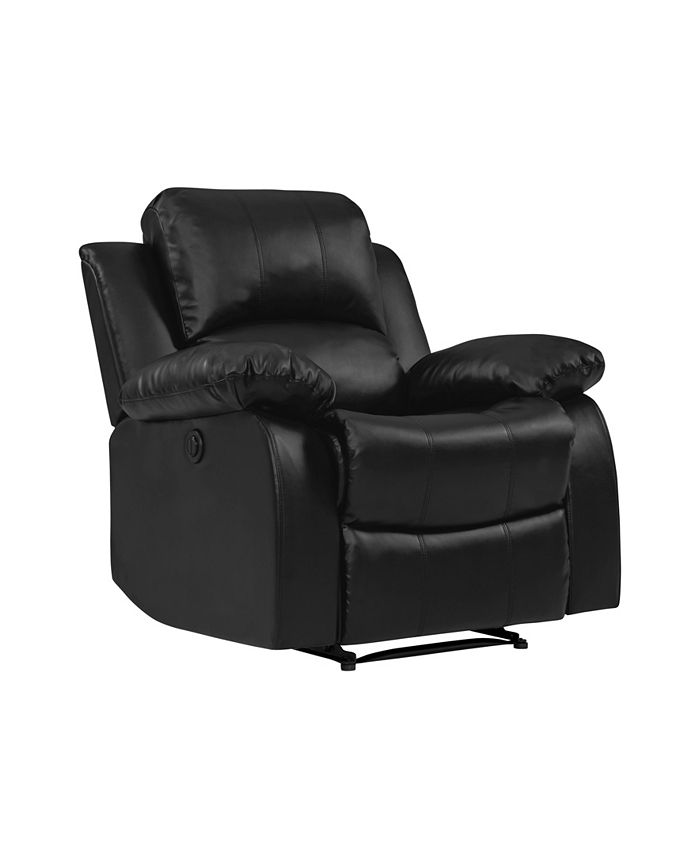 ProLounger Black Renu Leather Electric Wall Hugger Recliner Macy's