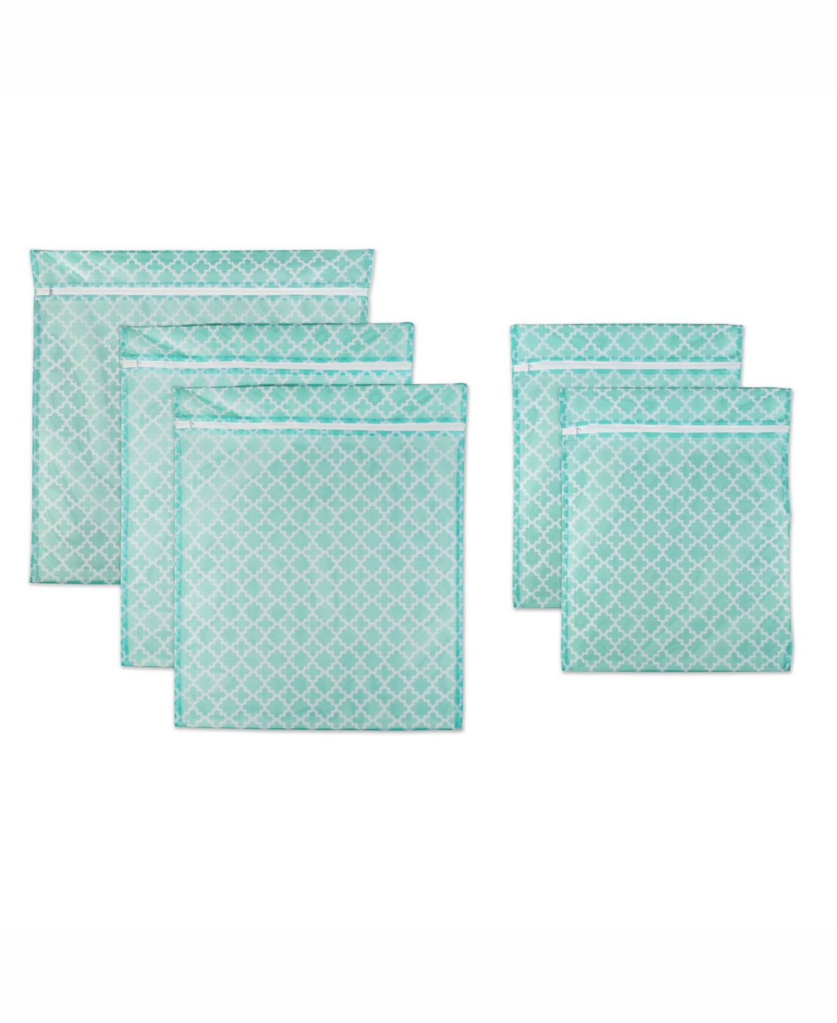 Design Import Lattice Set G Mesh Laundry Bag, Set of 5 - Turquoise