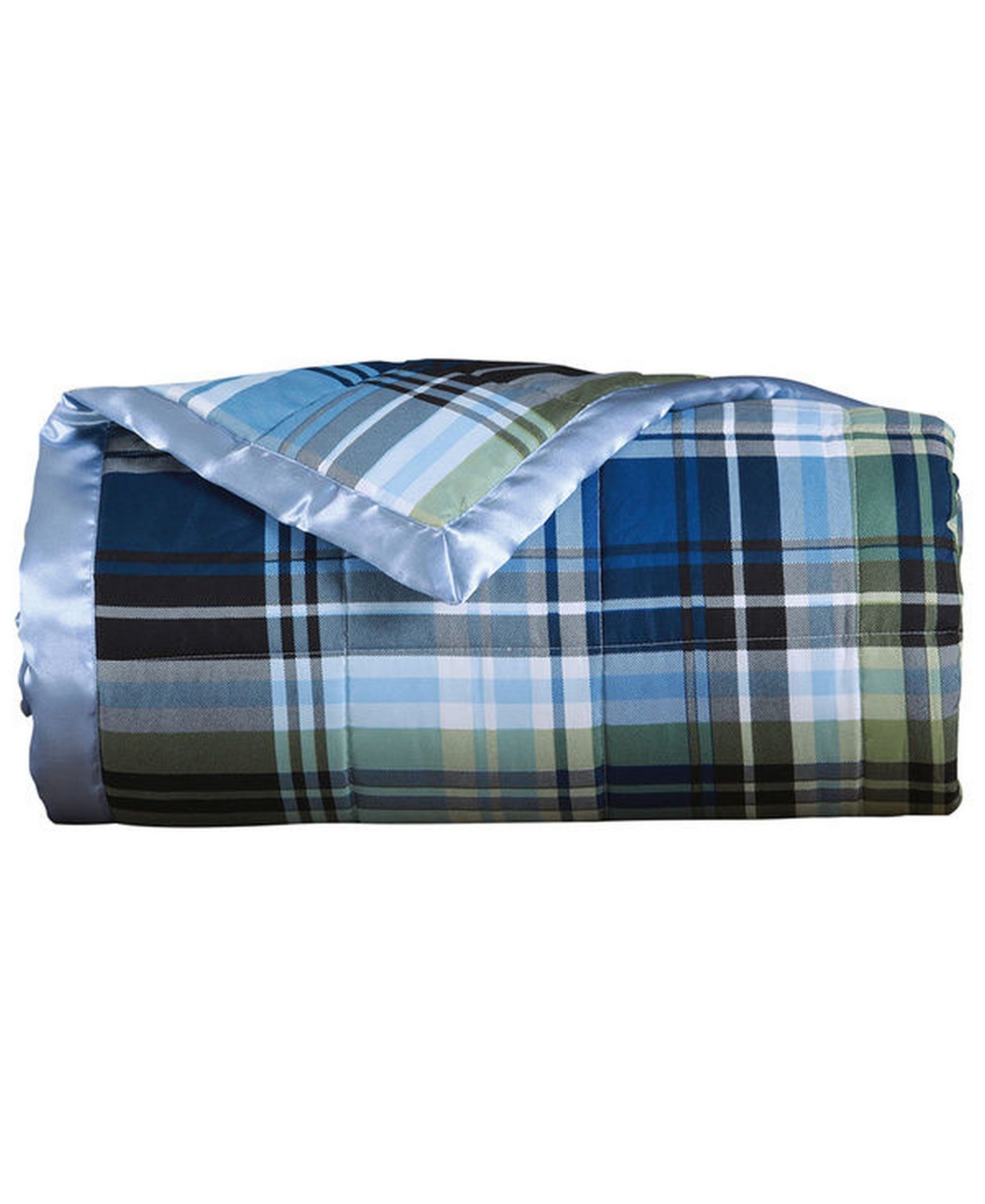 Luxury Microfiber Plaid Down Alternative Blanket - Blue