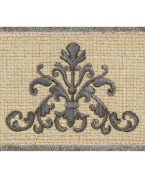 Linum Home Turkish Cotton Scarlet Embellished Hand Towel Bedding In Dark Grey