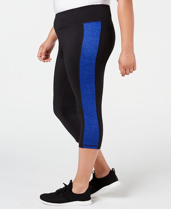 Ideology Plus Size Colorblocked Capri Leggings, Created for Macy's