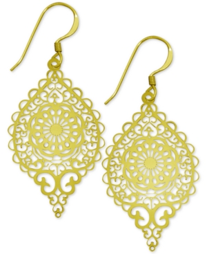 image of Essentials Filigree Drop in Fine Silver Plate Earrings