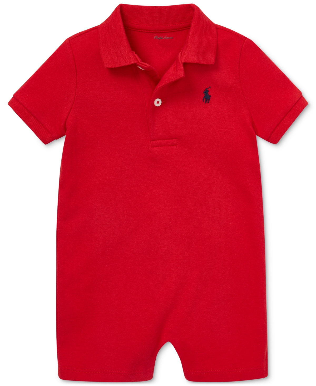 Polo Ralph Lauren Baby Boys Cotton Short Sleeved Polo Shortall In Rl  Red