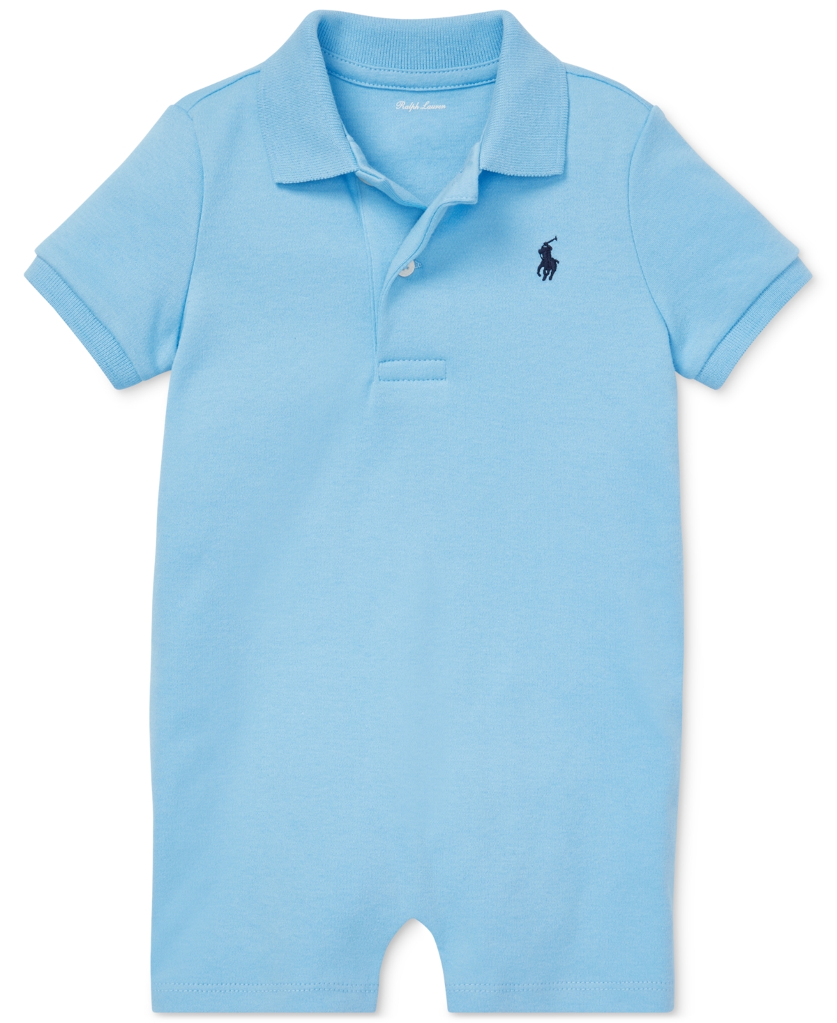 Polo Ralph Lauren Baby Boys Cotton Short Sleeved Polo Shortall In Suffield Blue