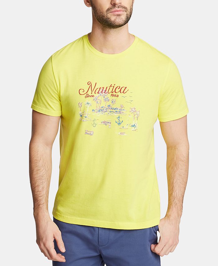 Nautica Men's Blue Sail Palm Beach Cotton Graphic T-Shirt, Created for ...