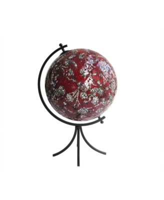 Jay Imports - GLOBE MOSAIC CRUSHED BU/SI          WITH SILVER STAND 7.87X11.81"