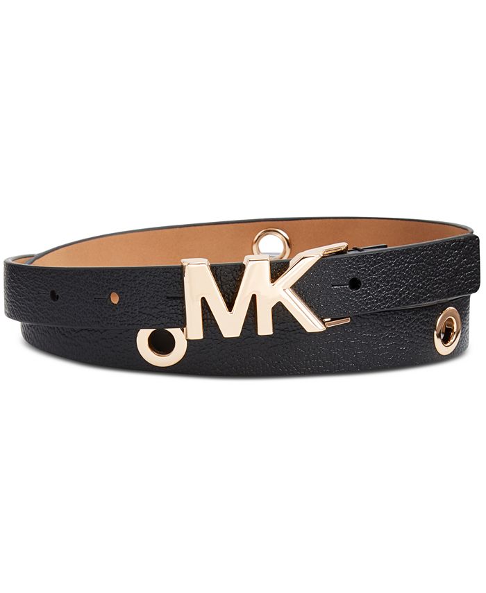 Michael Kors Leather Logo Collar Grommet Belt - Macy's