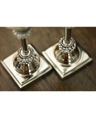 Single Stainless Steel Candle Holder with Crystal Diamond Design