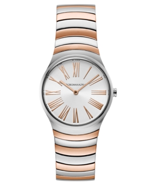 image of Bcbgmaxazria Ladies Round Two Tone Rosegold Stainless Steel Bracelet Watch, 33mm