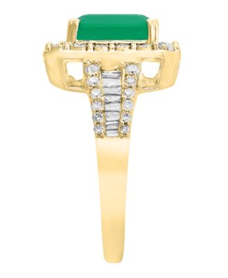 EFFY&reg; Emerald (2-1/5 ct. t.w.) & Diamond (1/2 ct. t.w.) Ring in 14k White Gold & 14k Yellow Gold