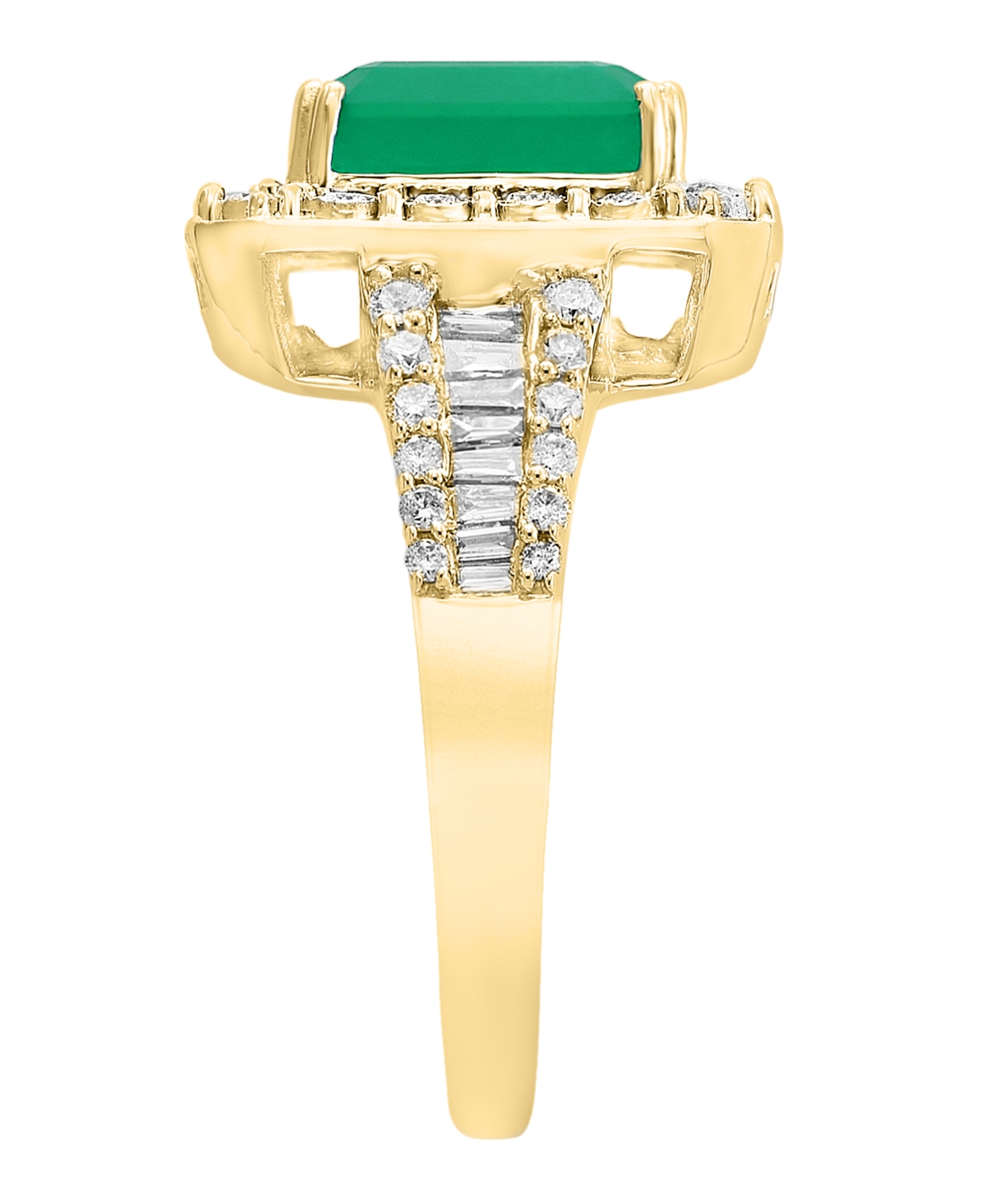 Effy Collection Effy Emerald (2-1/5 Ct. T.w.) & Diamond (1/2 Ct. T.w.) Ring In 14k White Gold & 14k Yellow Gold In Multi