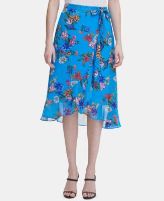 Calvin Klein Floral Midi Skirt & Reviews - Skirts - Women - Macy's