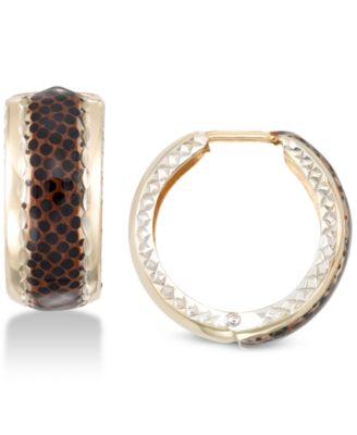 Macy's - Leopard Print Hoop Earrings in 18k Gold-Plated Sterling Silver